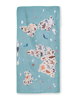 Foto van product woodsandwaves Strandlaken 'Animal Map' gemengde kleuren