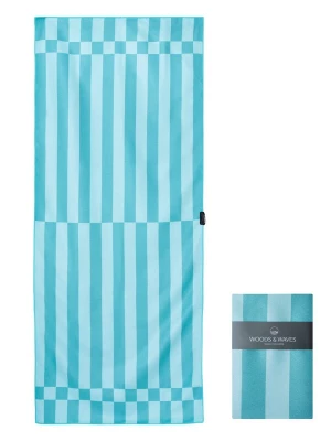 Foto van product woodsandwaves Strandlaken 'Lagoon Lines' blauw