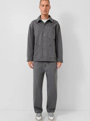 Foto van product Worker-stijl denim in een losse pasvorm QS grijs