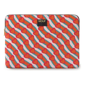 Foto van product Wouf Laptoptas 'Daily' cyaan blauw / donkeroranje / rosa / roestrood