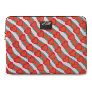 Foto van product Wouf Laptoptas 'Daily' cyaan blauw / donkeroranje / rosa / roestrood