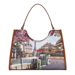 Foto van product Y Not? Shopper 'Yesbag' bruin / grijs / pink