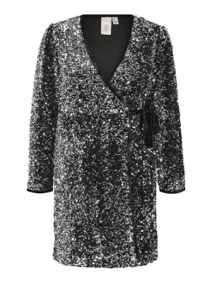 Foto van product YAS Petite Cocktailjurk 'YASELLE' zwart / zilver