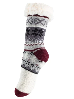 Foto van product Yenita Sokken grijs / bordeaux / zwart / wolwit