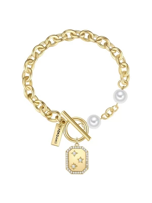 Foto van product Yokoamii Armband goudgeel / zilver / parelwit