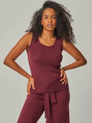 Foto van product YOU LOOK PERFECT Gebreide top 'TOP BLOSSOM - Geripptes Merino Top mit Rundhals' bordeaux