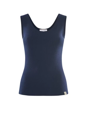 Foto van product YOU LOOK PERFECT Gebreide top 'TOP BLOSSOM - Geripptes Merino Top mit Rundhals' donkerblauw