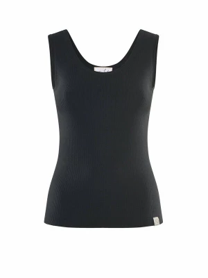 Foto van product YOU LOOK PERFECT Gebreide top 'TOP BLOSSOM - Geripptes Merino Top mit Rundhals' zwart
