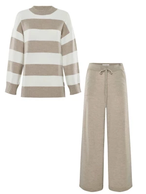 Foto van product YOU LOOK PERFECT Huispak 'LOUNGEWEAR SET - Pullover Felia & Pants Frida' taupe