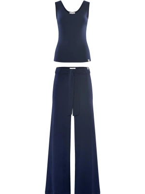 Foto van product YOU LOOK PERFECT Huispak 'LOUNGEWEAR SET - Top Blossom & Pants Bailey' donkerblauw