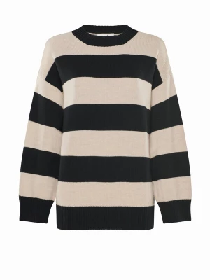 Foto van product YOU LOOK PERFECT Oversized trui 'PULLOVER FELIA - Lässiger Blockstreifen Pullover aus Merino' zwart