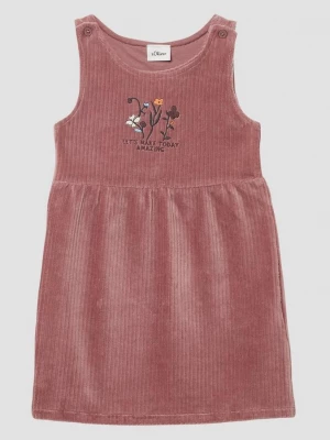 Foto van product Zachte corduroy jurk met borduursel s.Oliver roze