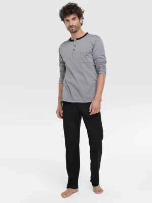 Foto van product zd ZERO DEFECTS Pyjama lang 'Black 100% mercerized cotton' zwart