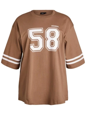 Foto van product Zizzi Oversized shirt 'ENILLA' ombergrijs / wit