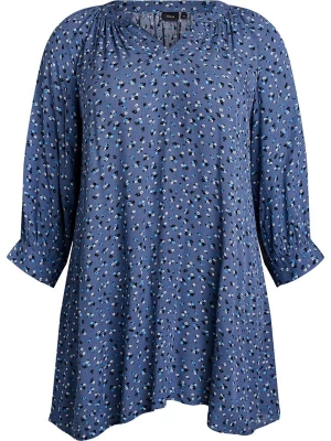 Foto van product Zizzi Tuniek 'Vwisma' saffier / neonblauw / zwart / wit