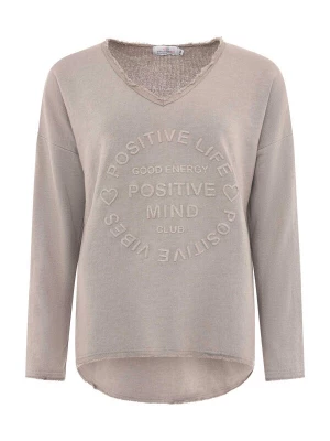 Foto van product Zwillingsherz Sweatshirt 'Positive Mind' taupe